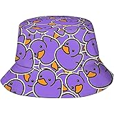 Purple Ducky Bucket Hat Fisherman Hat Beach Travel Sun Hat Outdoor Cap for Adults Men Women