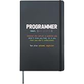 Computer Geek Nerd Gift Funny Programmer Hardcover Journal, Black