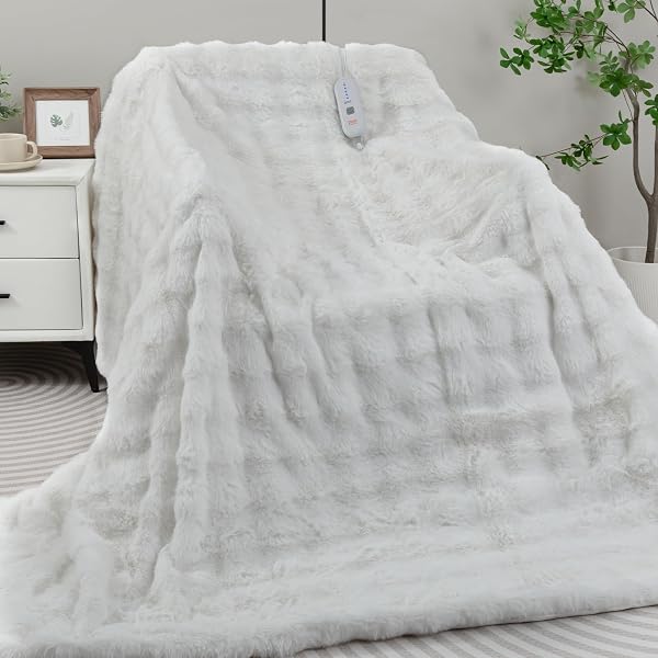 TIMICALDA HEATED BLANKET ELECTRIC THROW- 50″X60″ SOFT THICK...