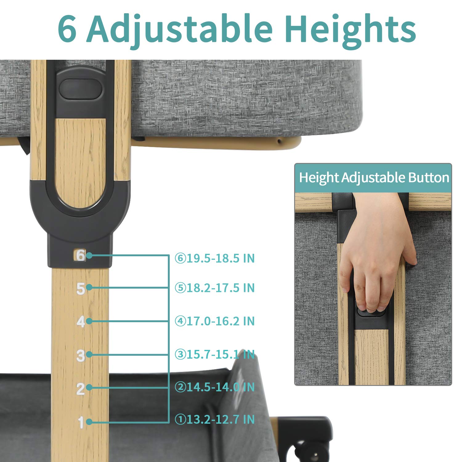 3 in 1 Baby Bedside Sleeper for Baby, Baby Crib with