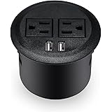 Desktop Power Grommet Data Center 2 Outlet with 2 Usb Ports