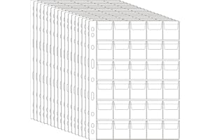 WP1830 Lot de 300 pochettes pour classeur à pièces de monnaie – 3,5 cm – Feuilles mobiles pour collection de médaillons, timb