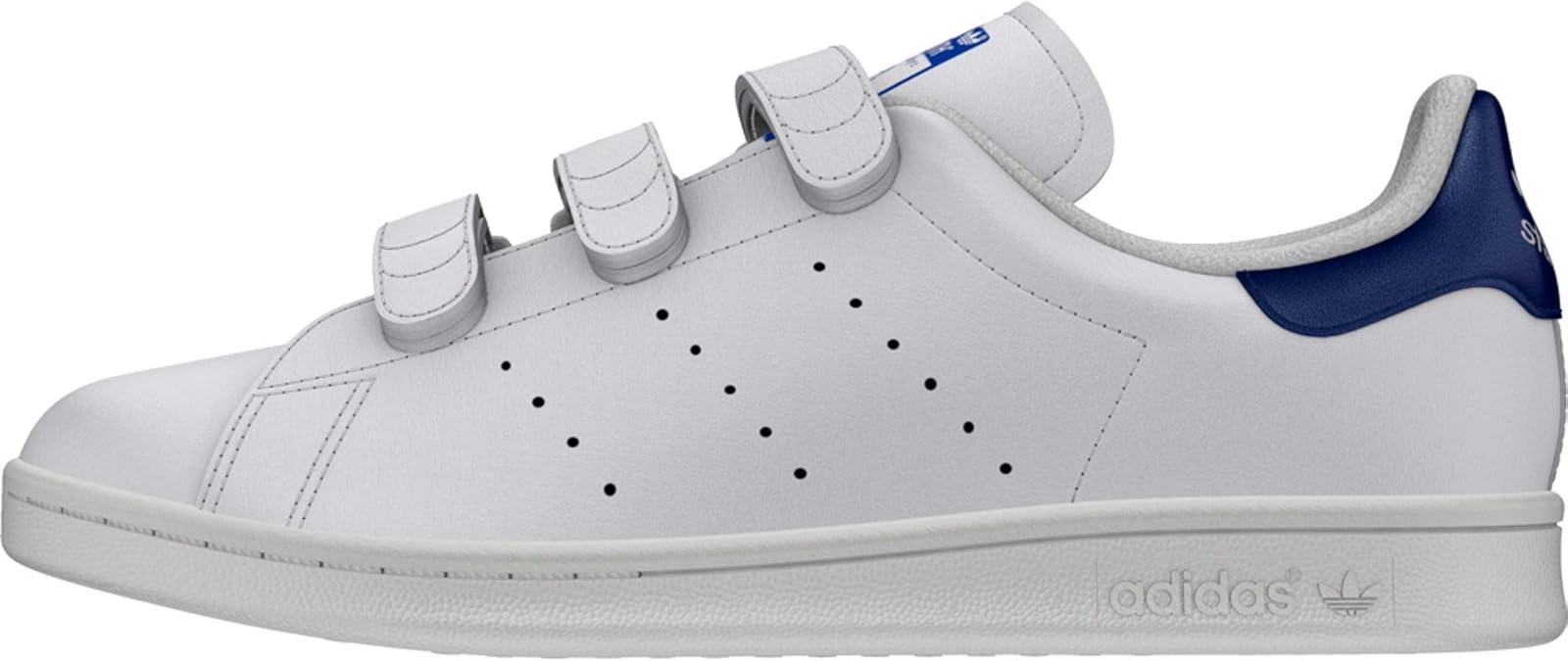 adidas originals stan smith velcro sneakers in white and blue