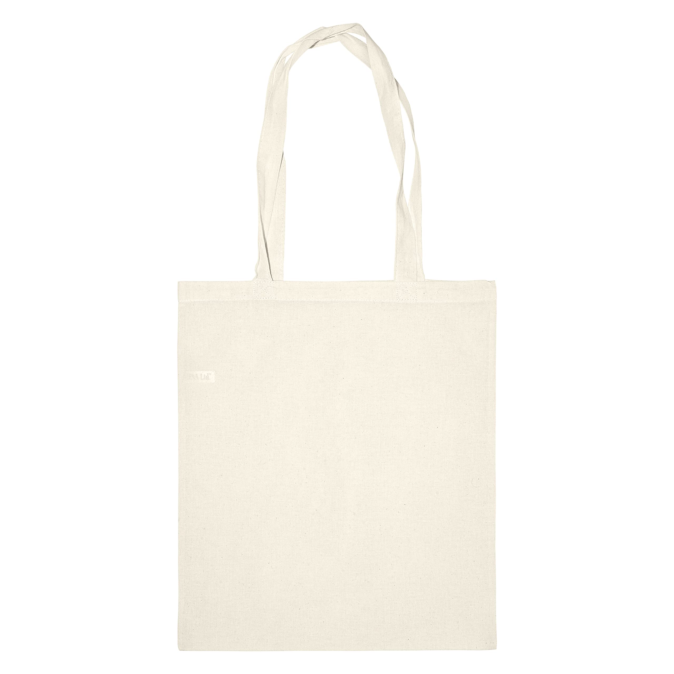 IMFAA Plain Tote Medium(40x36+60) Cm Cotton Canvas Reusable Shoulder/Hand Tote Shopping Bags. (Pack-10, Natural) — image 1
