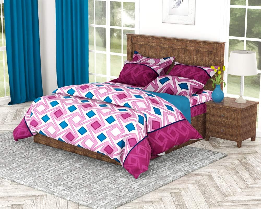 Jaipur Bedsheet Emporium 100 Cotton Double Bedsheet with 2 Pillow