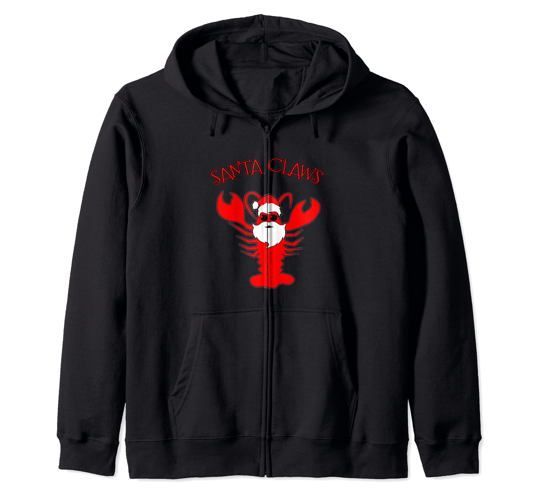 Santa Claws Lobster Santa Claws Funny Christmas Zip Hoodie