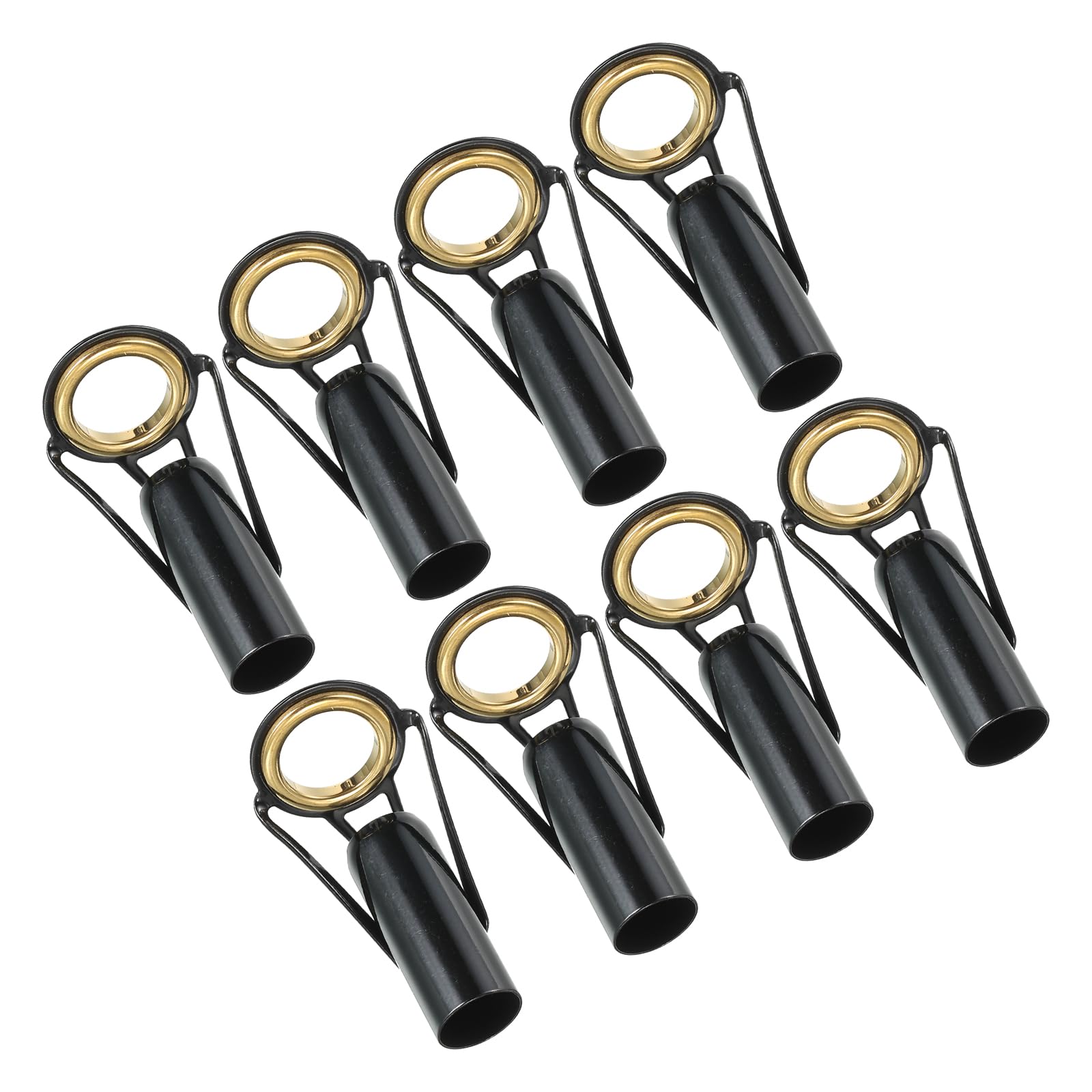 PATIKIL 9.0mm Fishing Rod Tip Repair Kit, 8pcs Stainless Steel Pole Ring Guide Replacement for Saltwater Freshwater Fishing, Golden