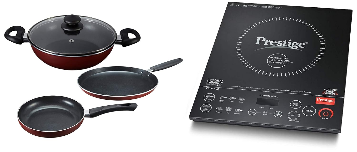 Buy Prestige PIC 6.1 V3 2200Watt Induction Cooktop (Black) with Omega