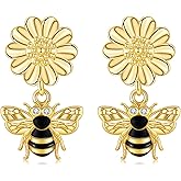 Bee Earrings 925 Sterling Silver Bumble Bee Stud Earrings Animal Jewelry for Women