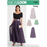 New Look Misses' Circle Skirt Sewing Pattern Packet, Design Code N6580, Sizes 8-10-12-14-16-18-20