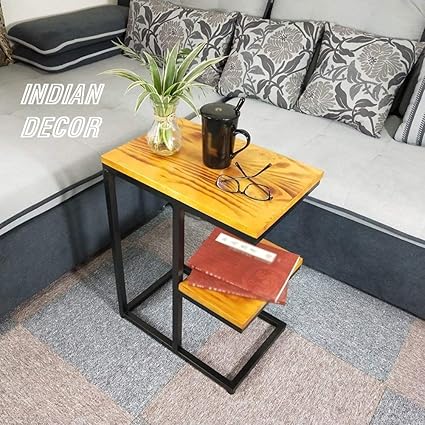 Indian Decor 6045 Metal Retro Solid Wood Coffee Table Industrial