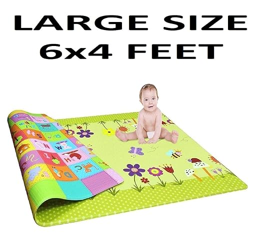 Samaaya Waterproof, Double Sided Baby Crawling and Anti Skid Floral Print Play Mat (Multi Colour, 6x4ft Design N Colours May Vary)