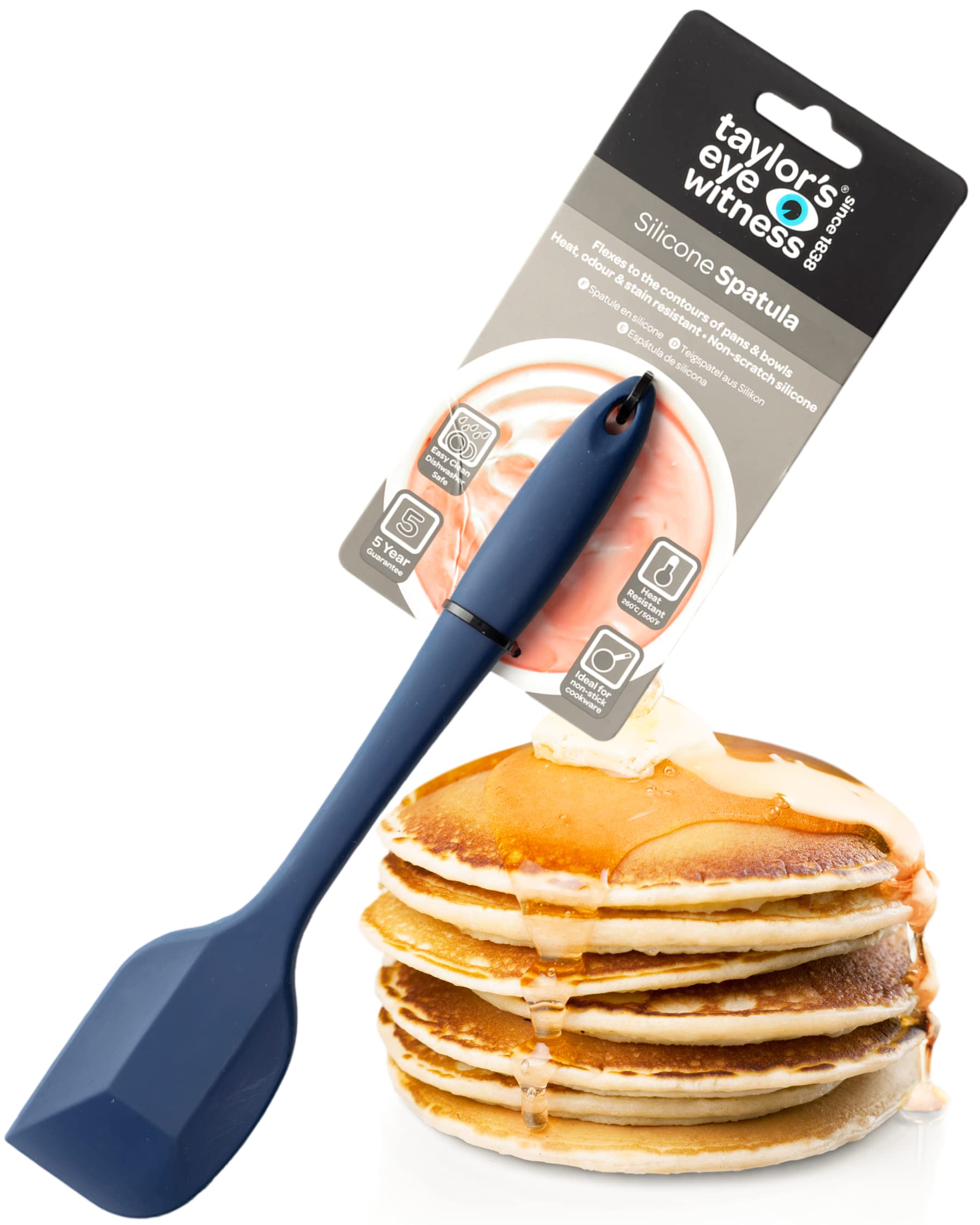 Taylors Eye Witness Large Silicone Spatula, Denim Blue – Heat Resistant, Flexible, Dishwasher Safe, 27cm
