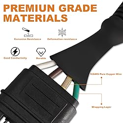 Adullama 4 Pin to 7 Pin Trailer Adapter W/Mounting