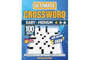 Easy - Medium Crossword Puzzle Books For Adults and Seniors - 100 Big Font, Eye-Friendly Puzzles: Entertaining Brain Workouts with Verified and Non-Repetitive Clues for Cross word Lovers