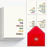 Hqulpr 25 Pack 350GSM | 8 Different Minimalist Designs | 4x5.6 Inch Christmas Cards with Envelopes, Funny Christmas Cards for Husband & Dad & Sister & Brother & Mom & Son & Daughter