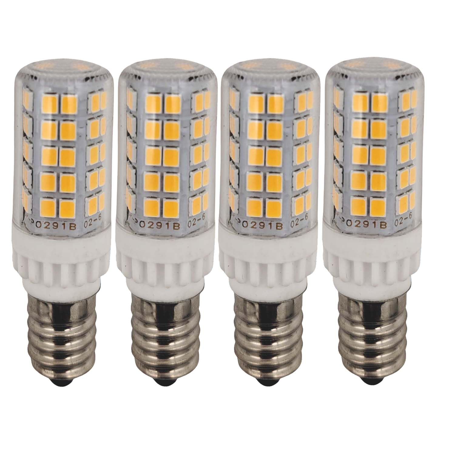QLEE Led E14 led Corn Light Bulb 5w 600lm Light Appliance Salt Refrigerator Sewing Machine Light 60 Watt C7 Incandescent Bulb T2 Halogen Ceiling Fan Lighting Warm White 4 Pack