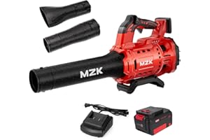 MZK 20V Brushless Leaf Blower, 600CFM Blower Cordless with 4.0Ah Battery and Fast Charger, Lightweight Blower for Lawn Care, Yard, Driveway