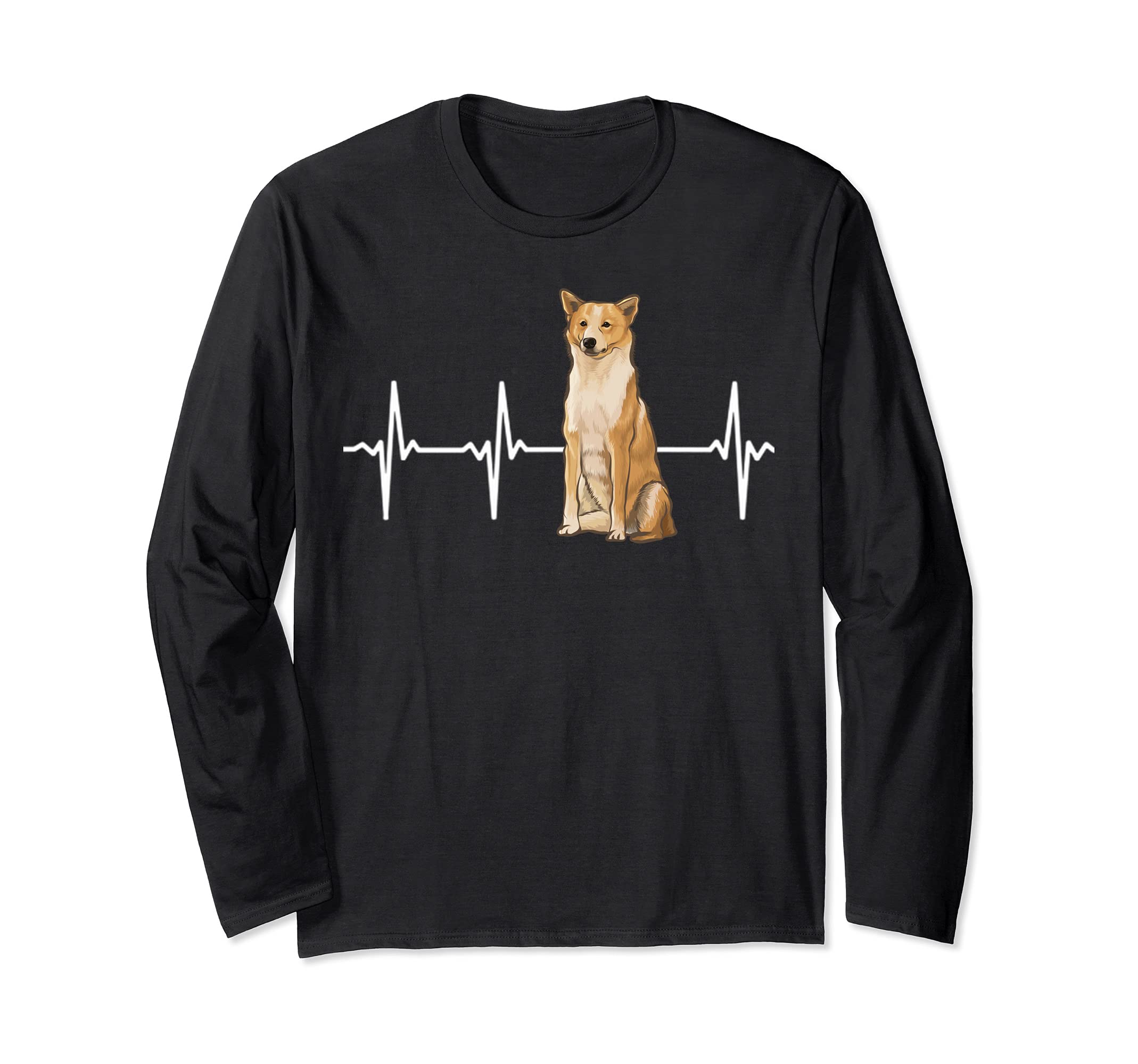 Canaan Dog Heartbeat Dog Lover Long Sleeve T-Shirt