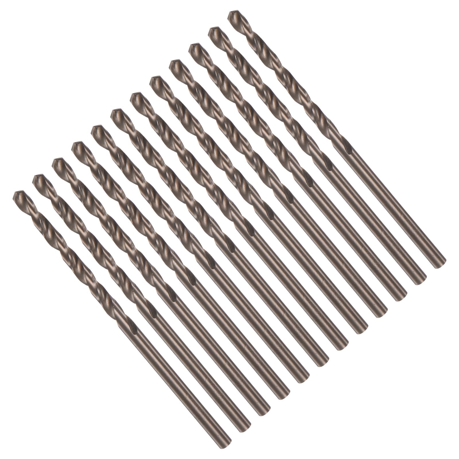 CoCud Cobalt Twist Drill Bits, 2.7mm Cutting Diameter 0.11" Shank, M35 High-Speed Steel Jobber Drill Bit Set (Applications: for Metal Wood Plastic), 12-Pieces