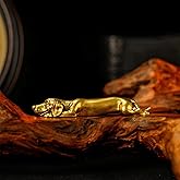 CHOVY Solid Brass Dachshund Statue - Handmade Retro Wiener Dog Sculpture, Detailed Desktop Decor for Home Office, Unique Art 