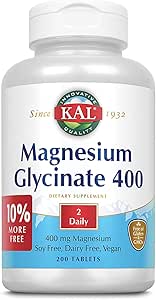 Amazon.com: KAL Magnesium Glycinate 400 mg | Healthy Relaxation, Muscle ...