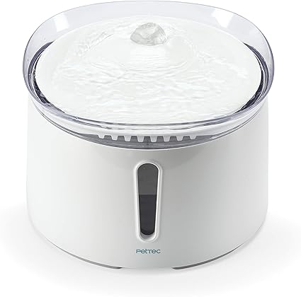 Pettec Pet Fountain Fontaine Pour Animal Avec Eau Courante Incluant Filtre Au Charbon Volume De 2 Litre Support Stable Distributeur Deau Pour