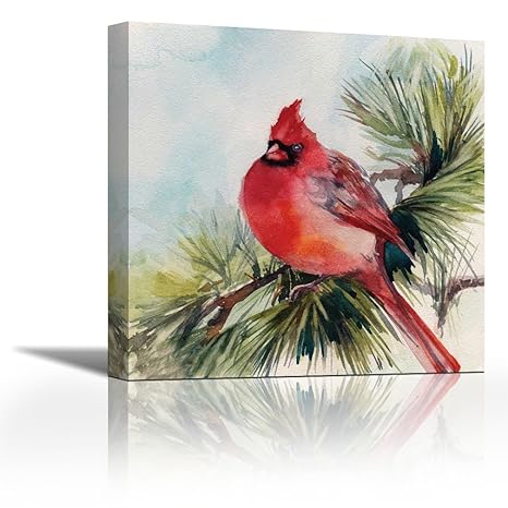 Karmakara Cardinal Vi Print On Canvas Floral Botanical Abstract Art Wall Painting For Living Room Bedroom Drawing Room Ready To Hang Image Size Is 7 X 7 Inch Amazon In Home Kitchen