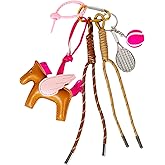 QTMY Cute Horse Tassel Keychain Bag Charms for Handbag Purse Backpack Accessories for Bogg Bag,659