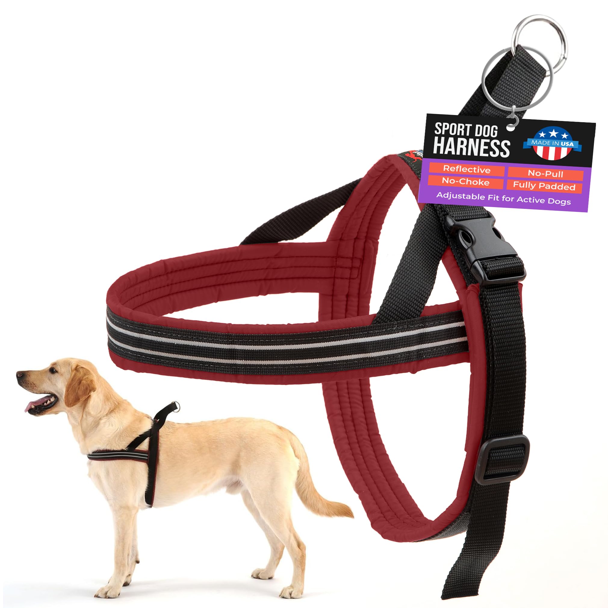 PetPDC ComfortFlex Sport Harness, Large, Bordeaux