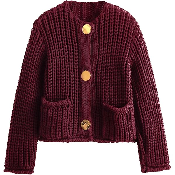 Yimoon Women's Cropped Cardigan Sweaters Button Down Long