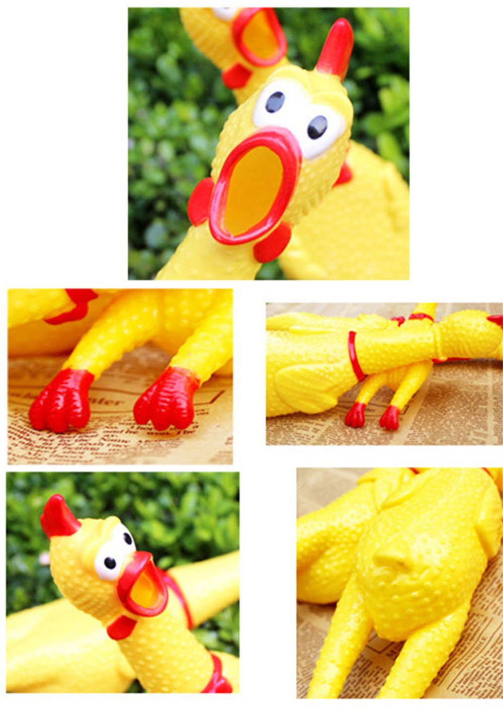 New Yellow Rubber Chicken Squeeze Chicken Prank Novelty gift toys eBay