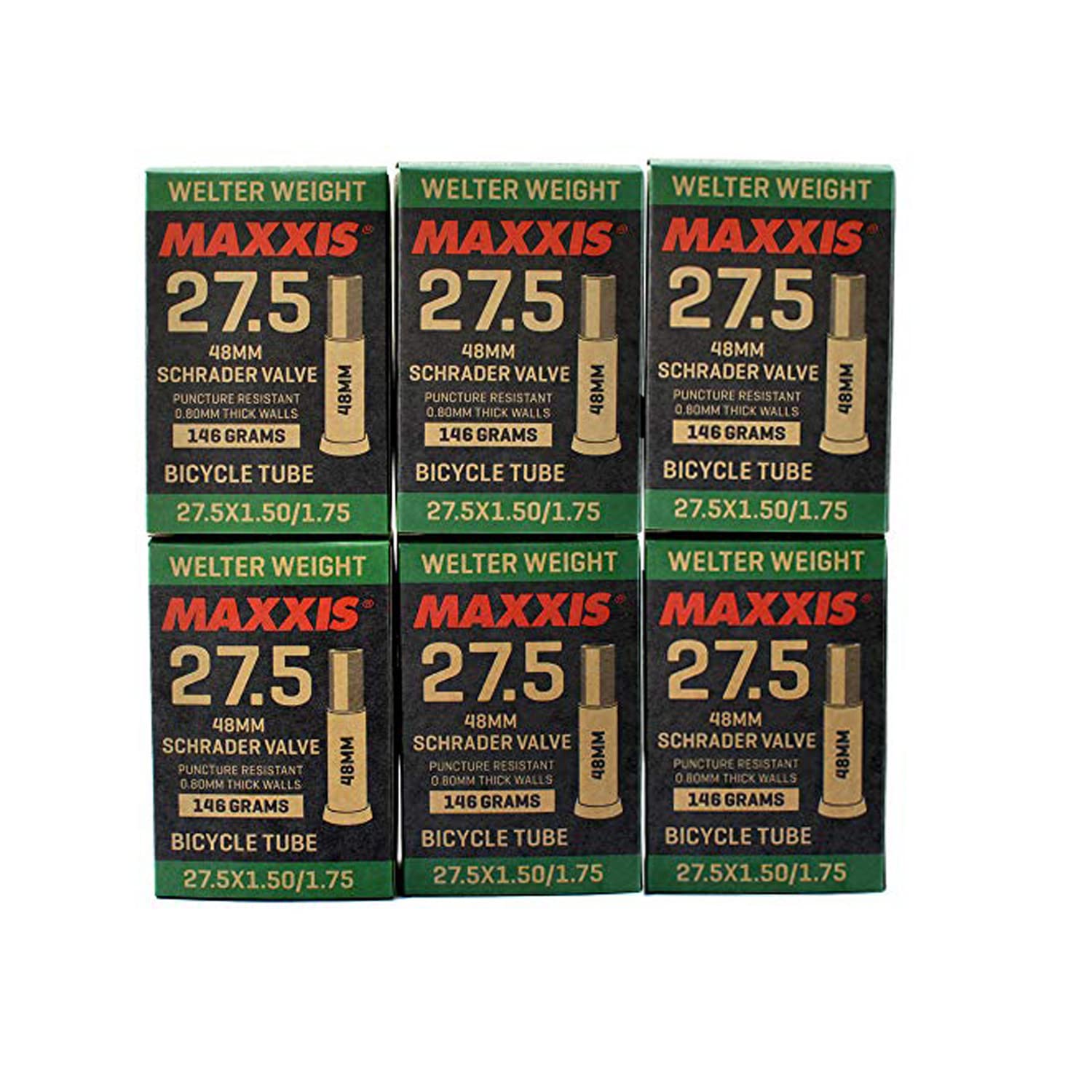 Maxxis Welter Weight 700x18-25C 48mm Bike Inner Tube Presta FV, 6Pack, STB2031-6