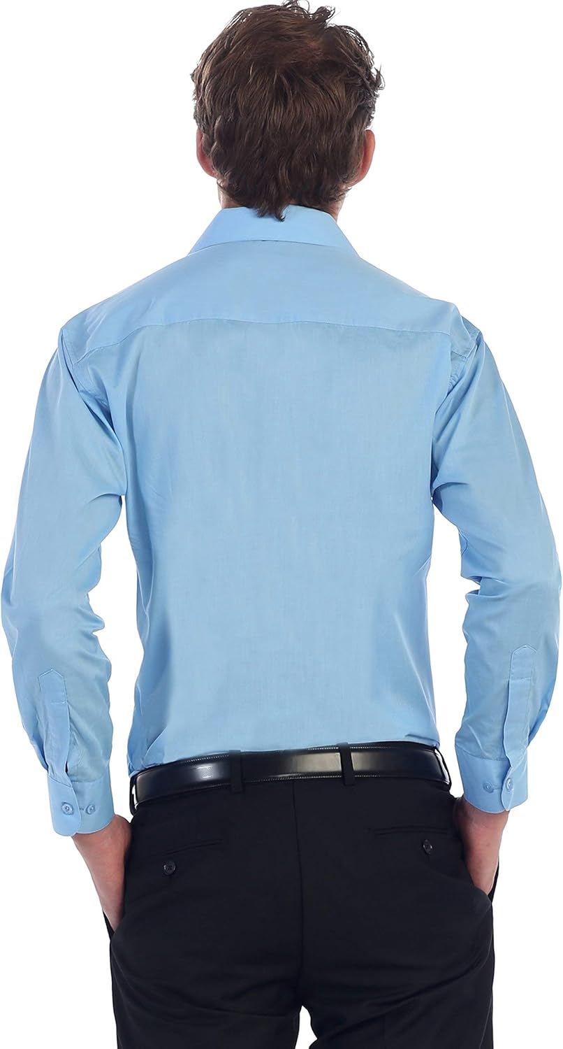 Gioberti Men's Long Sleeve Solid Dress Shirt at  Men’s Clothing store