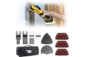 DYWELLXY Cordless Oscillating Tool for Dewalt 20V Battery, 6 Variable Speed Brushless-Motor power Tool,Oscillating Multi Tool for Cutting Wood,Drywall,Nails,Sanding(Battery Not Included)