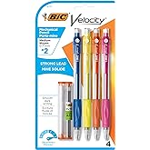 BIC Velocity Mechanical Pencils, with Colorful Barrel, Medium Point (0.7 mm), School Supplies for Students and Teachers, 4-Count Pack