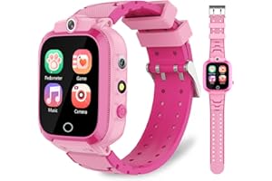 VAKZOVY Kids Smart Watch for Toys for 3-10 Year Old Girls, 1.44" HD Touch Screen with 24 Puzzle Games Music Player Dual Camera 12/24 hr Pedometer Flashlight Birthday Gift for Age 5 6 7 8