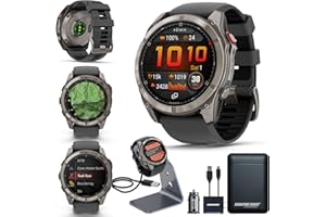 CERTIFIED BRANDS Garmin Fenix 8 Pro, 51mm, AMOLED Display, Premium Multisport GPS Smartwatch, inReach Technology for Emergency Survival, Health Tracking | Titanium/Graphite, Signature Series Power Bundle