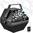 Theefun Bubble Machine: Remote Control 750ML Metal Bubble Blower Machine with High Output, Plug-in Automatic Bubble Maker Bubble Toys for Parties Wedding Birthday Indoor Outdoor Use with AC Adapter