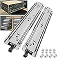 SHUHANG 1 Pair 150 lb Load Capacity Heavy Duty Locking Drawer Slides 12 14 16 18 20 22 24 26 28 30 32 34 36 38 40 Inch Full Extension Ball Bearing Rail with Lock Side Mount Cabinet RV Tool Box Runner