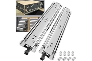 SHUHANG 1 Pair 150 lb Load Capacity Heavy Duty Locking Drawer Slides 12 14 16 18 20 22 24 26 28 30 32 34 36 38 40 Inch Full Extension Ball Bearing Rail with Lock Side Mount Cabinet RV Tool Box Runner