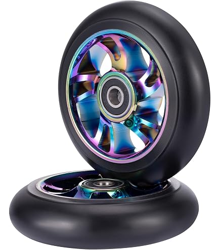 Lot De 2 Roues Scooter 120 Mm – Roulements ABEC-9, PU Silencieux, Noyau Alu, Pour Freestyle Et Pro