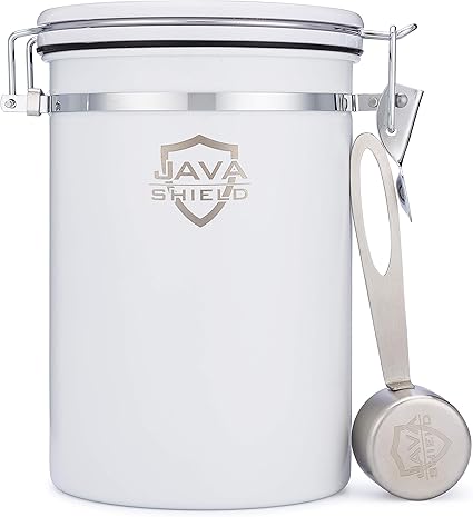 Amazon Java Shield コーヒーキャニスター ホワイト Java Shield By Kitchen Silver 保存容器 通販