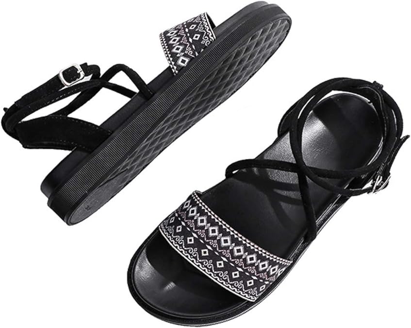 Amazon.com | Sandals for Woman, Comfortable Stylish Adjustable Ankle Buckle Strap Peep Toe 