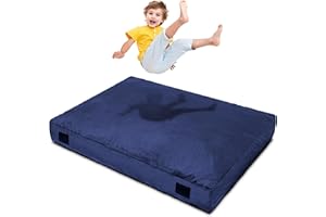 Homewell 4 x 6 Ft Crash Pad – Soft Velvet Cover Sensory Crash Pad for Kids with Durable Shock-Absorbing Foam, Machine Washable Cover, Ultimate Comfort and Safety for Kids, Adults and Pets (Blue)