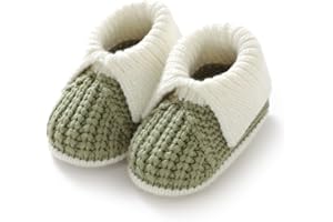 Neiwech Baby Booties Newborn Hand Knit Sock Shoes Soft Cozy First Walkers for Infant Boys Girls