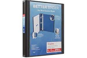 STAPLES 648819 1-Inch 3-Ring Better Binder Black (13395)