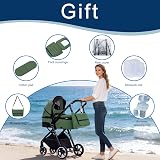 Lnhcrbs 3 in 1 Baby Stroller Travel Pushchair Khaki PU Wheels Adjustable Handle view 8