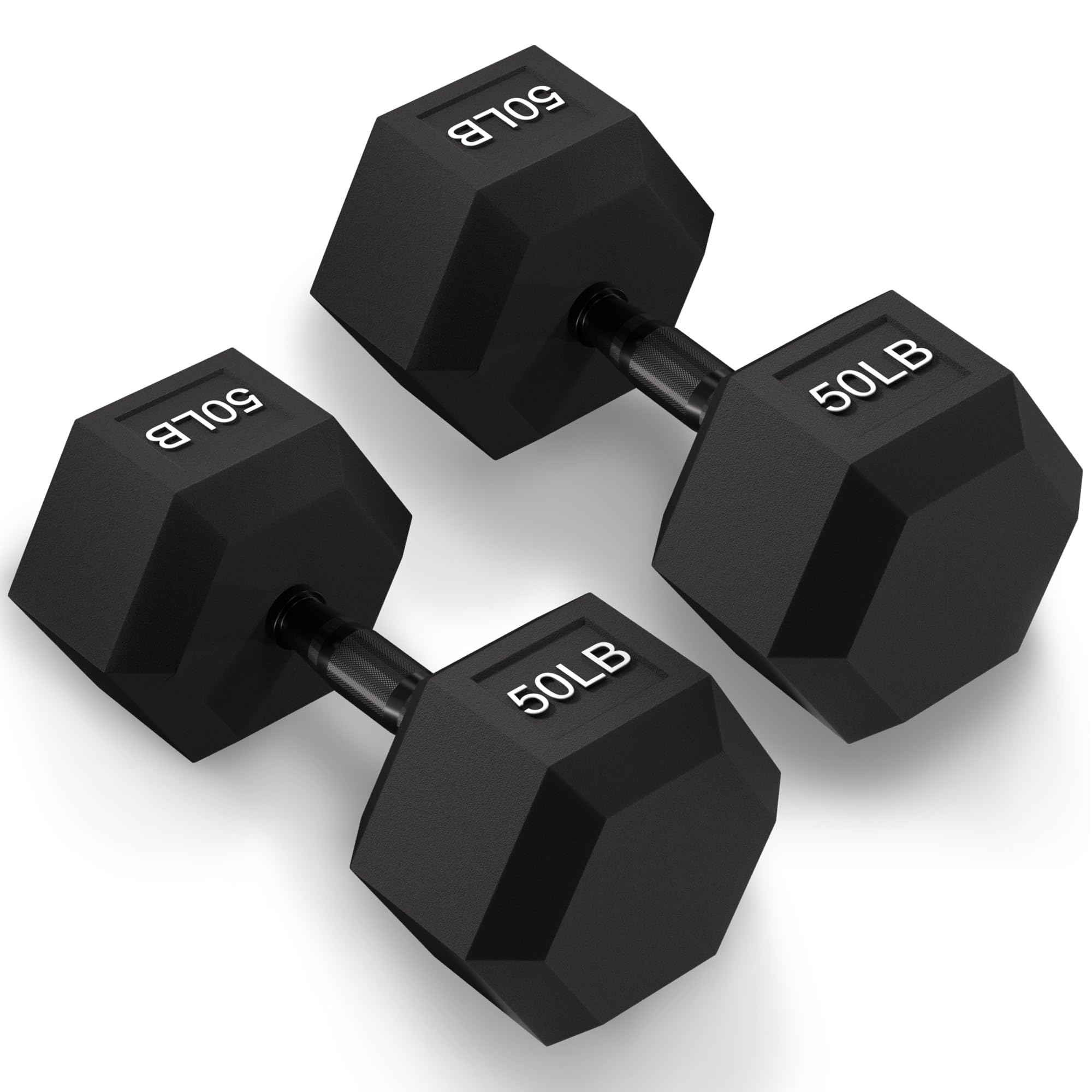 Photo 1 of ** ONLY ONE DUMBBELL **
BalanceFrom Rubber Encased Hex Weight Dumbbell, Cast Iron Hand Weight with Anti-Slip Grip for Home Gym Strength Training 50LB