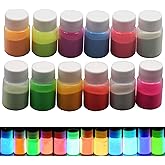 Glow in The Dark Pigment Powder,Resin Dye Luminous Powder for Epoxy Resin,Acrylic Paint,Slime,Nails,Halloween Party, Fine Art & DIY Crafts,Non-Toxic,Skin Safe, Long Lasting(0.7oz/Bottle)